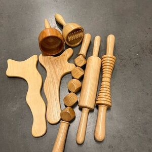 Natural Wood Massage Tool Set
